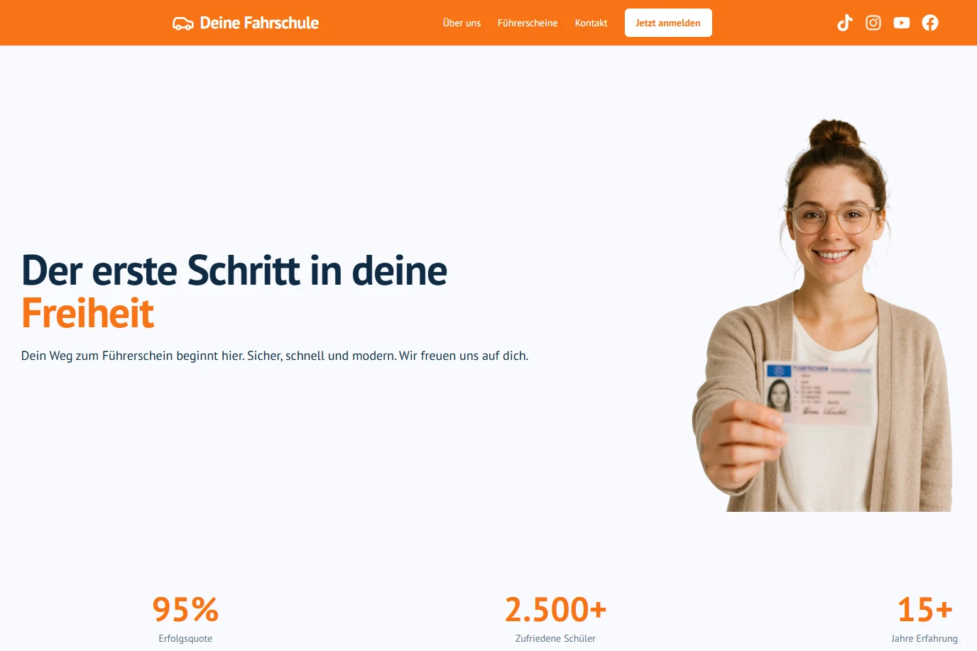 Beispiel einer modernen Website
